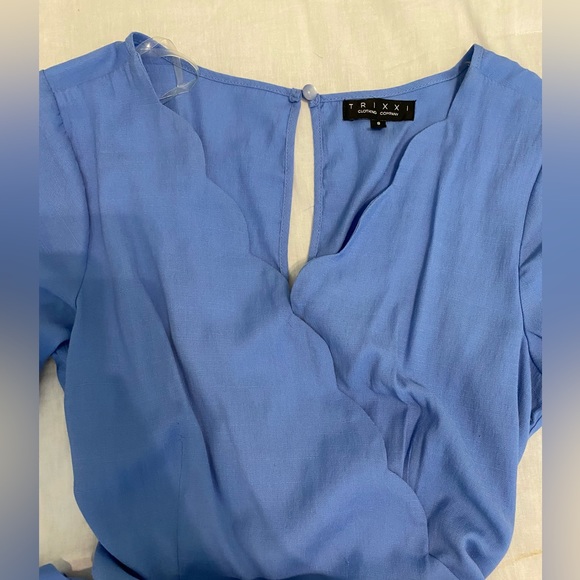 Blue Scalloped Romper - Picture 2 of 2